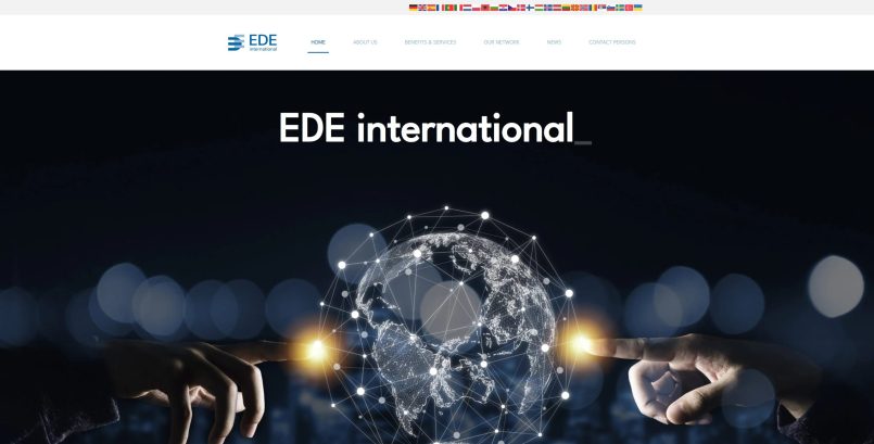 Screenshot der EDE International-Webseite